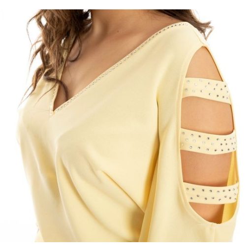 Strasszos ujjú felső