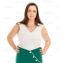 Strasszos-csipkés ujjatlan felső