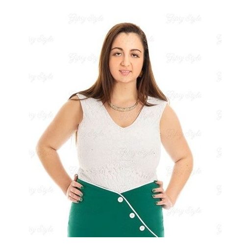 Strasszos-csipkés ujjatlan felső