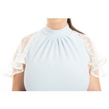 Félgarbós tüllös ujjú felső