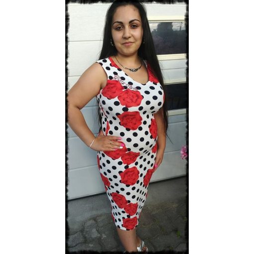 Pretty pöttyös-virágos ruha 